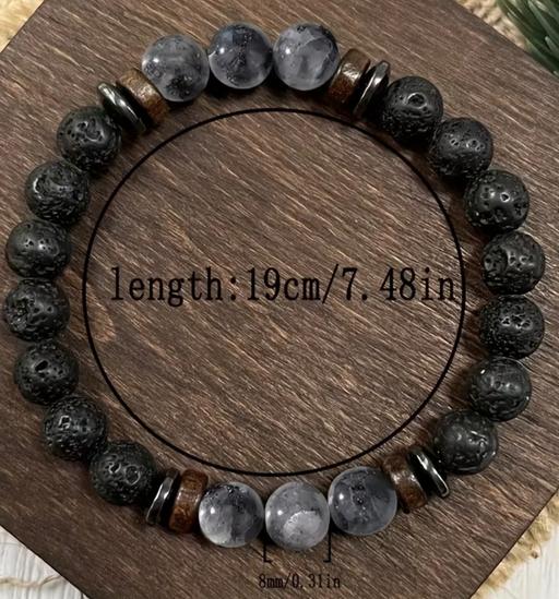  — Black Lava Rock Obsidian Bracelet - Unisex
