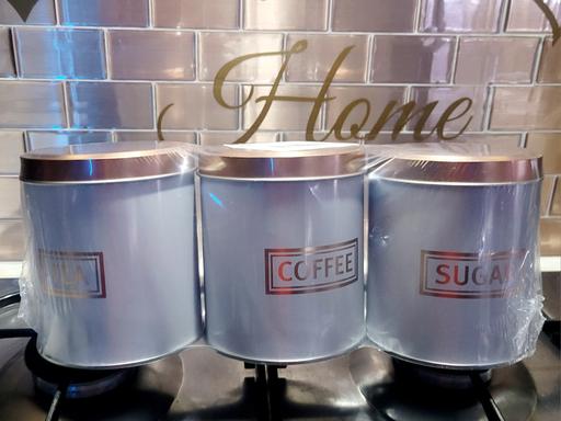  — Coffee Tea Sugar Canisters Rose Gold Copper