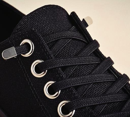  — Black No Tie Elastic Shoelaces with Metal Buc