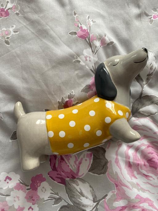  — Ceramic dachshund money saver