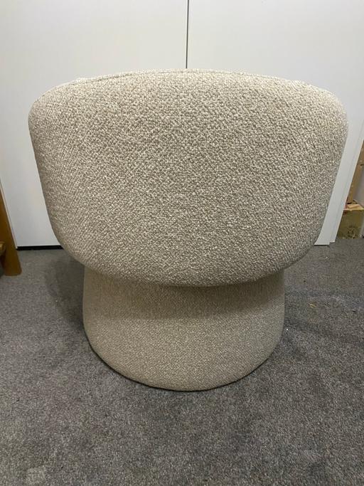  — Cream/Beige Boucle Fabric Stool/Small Chair