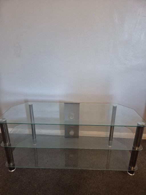  — glass tv stand