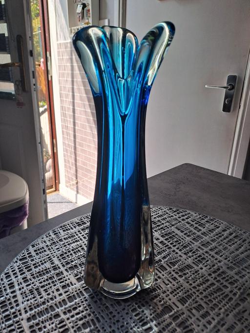  — purple blue glass vase