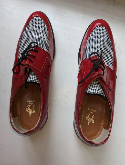  — Red, Black and White Houndstooth shoes