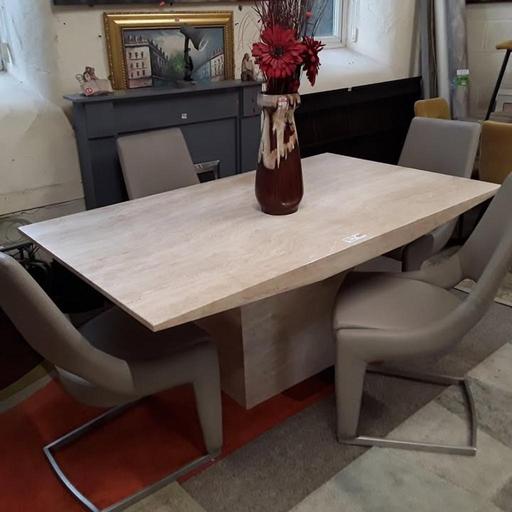  — Beige marble dining table ONLY