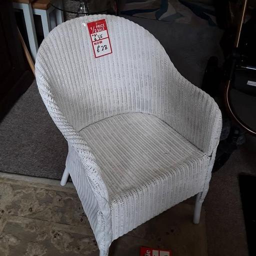  — White wicker Lloyd Loom style chair