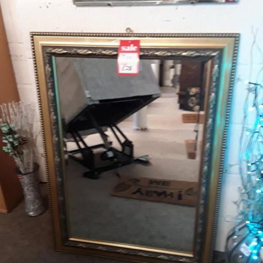  — Vintage bevelled gold-effect wall mirror