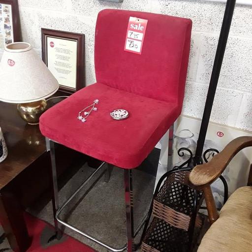  — Lovely red velvet & chrome bar stool