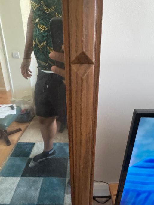  — Spanish Oak Glass Mirror