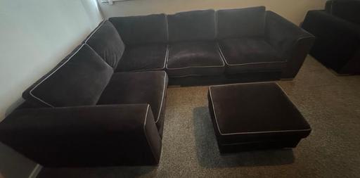  — Black corner sofa set