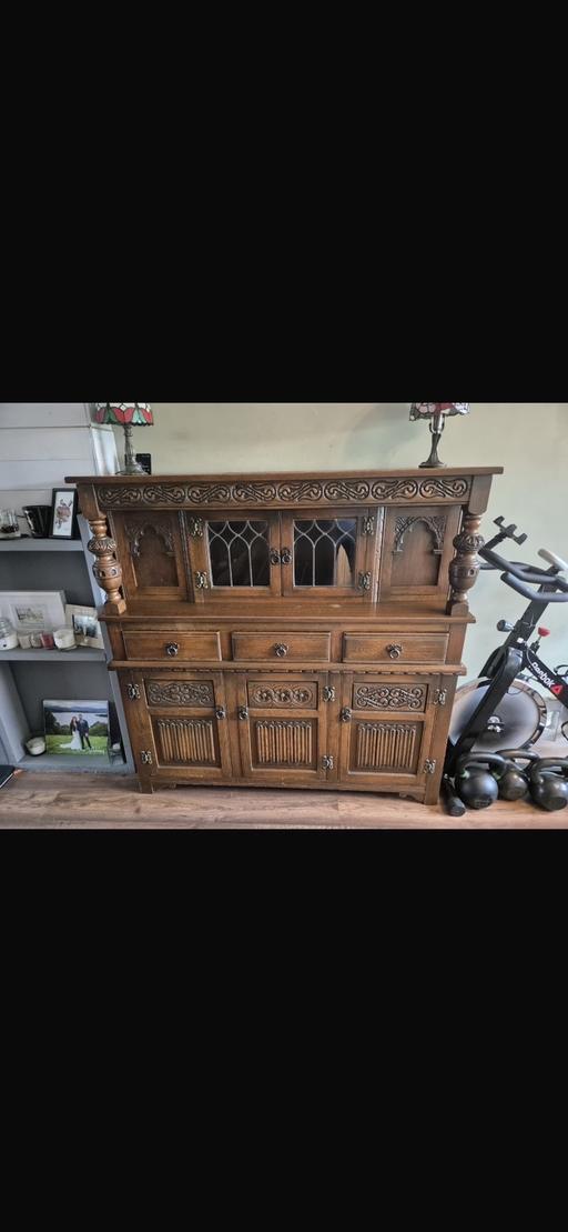  — Old Charm Oak Court Cupboard Style Dresser