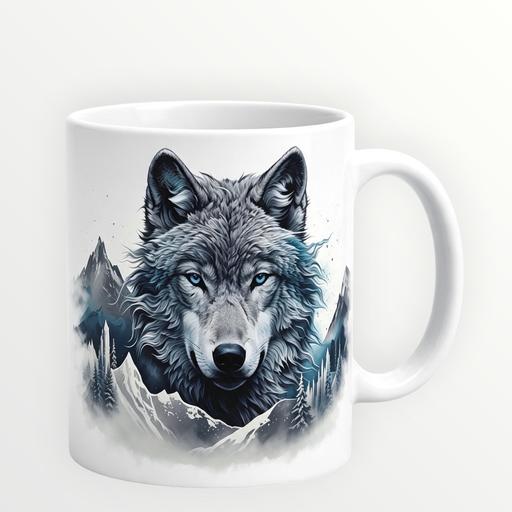  — 11oz new ceramic sublimation Wolf mug
