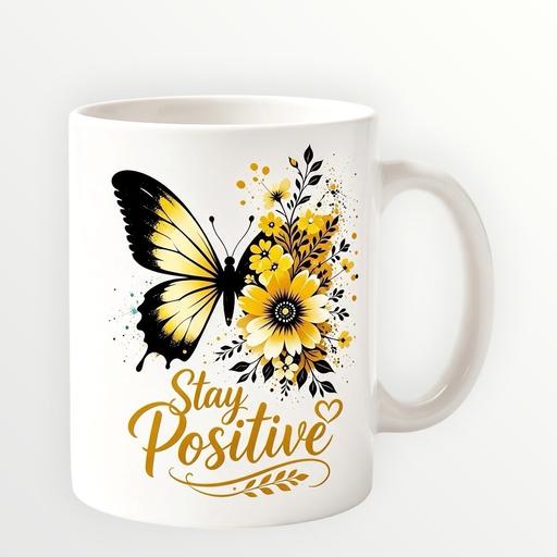 — N11oz ceramic sublimation stay positive mug