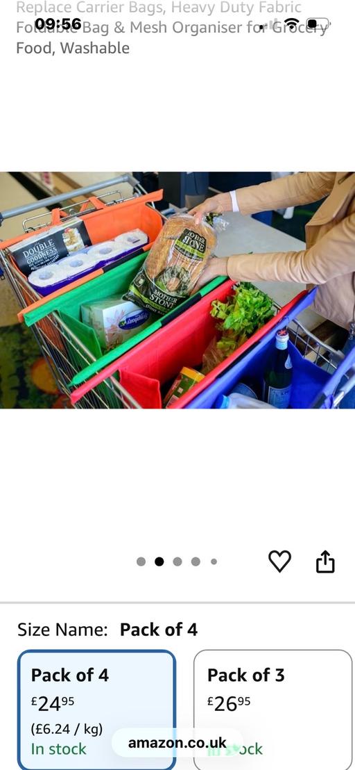  — Four new shopping trolley organiser bags