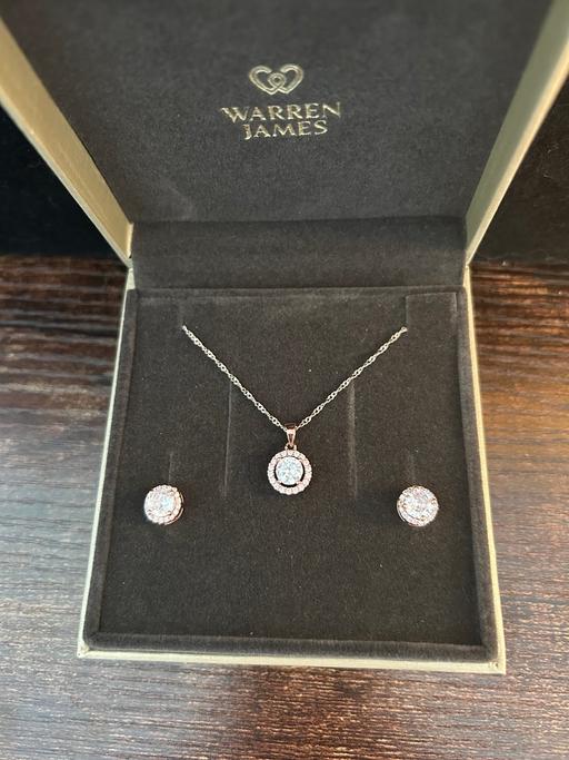  — Rose Gold Crystal Pendant & Earring Set
