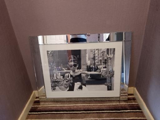 — Large glass& Audrey Hepburn wall picture