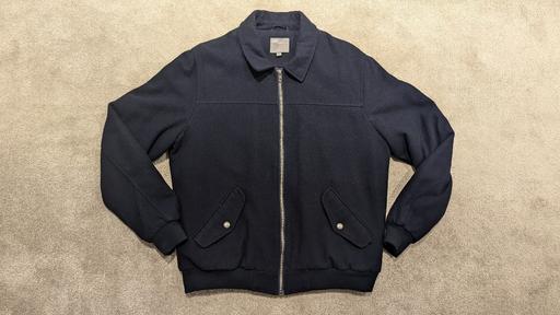  — Men's Asos navy bomber jacket