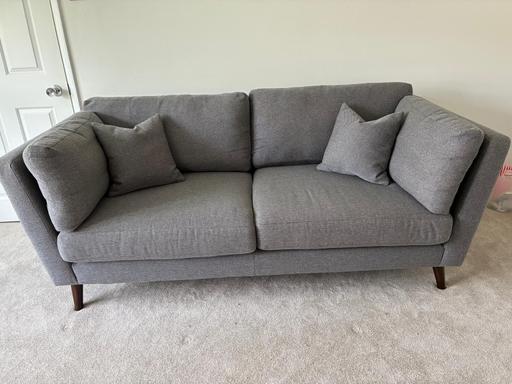  — Grey 3-seater Sofa and Footstall