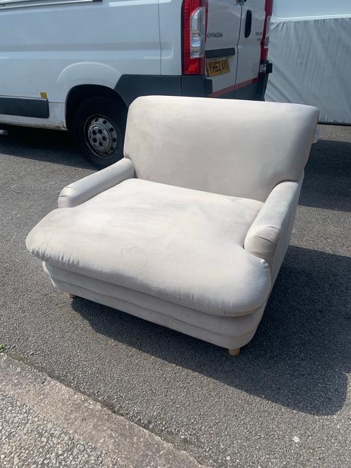  — Beige velvet Plumpton chair
