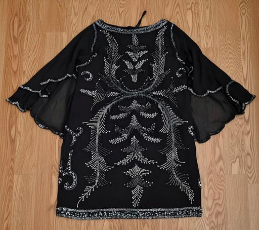  — Angel Wing Sleeve  Mini Sequin Dress Size 16