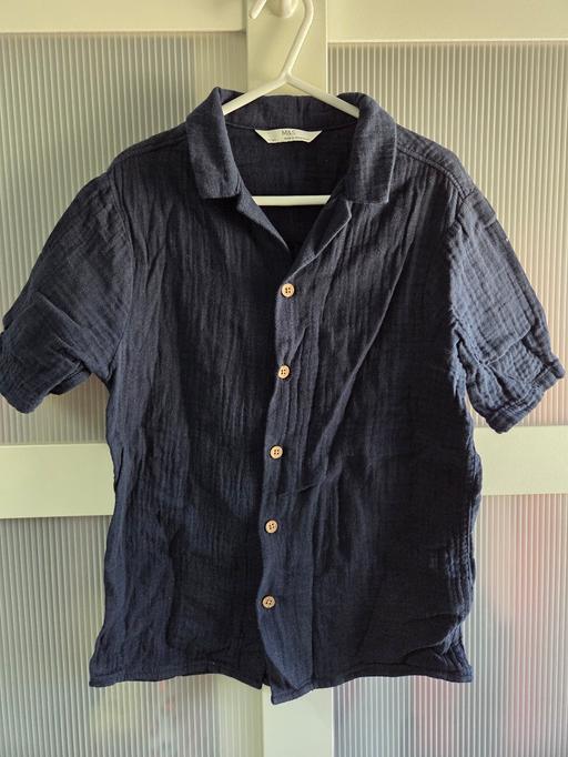  — Age 6-7 M&S navy summer cotton shirt