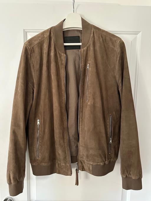 — light brown suede bomber jacket