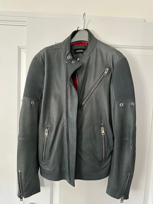  — Diesel grey leather jacket