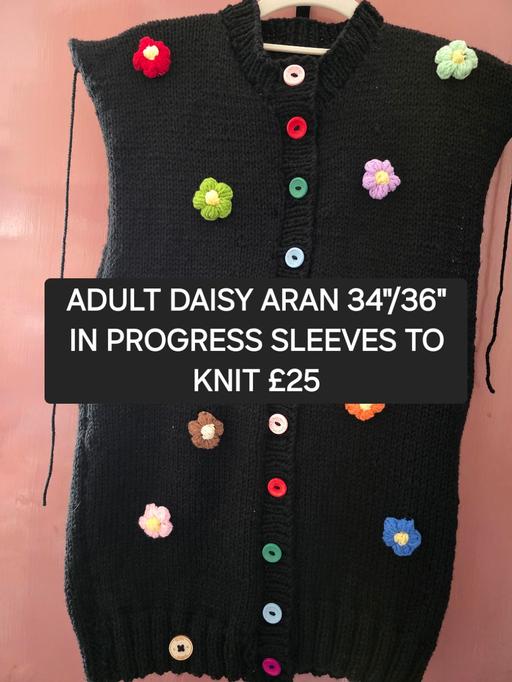  — ADULT DAISY ARAN 34"/36" LONG LINE 28"