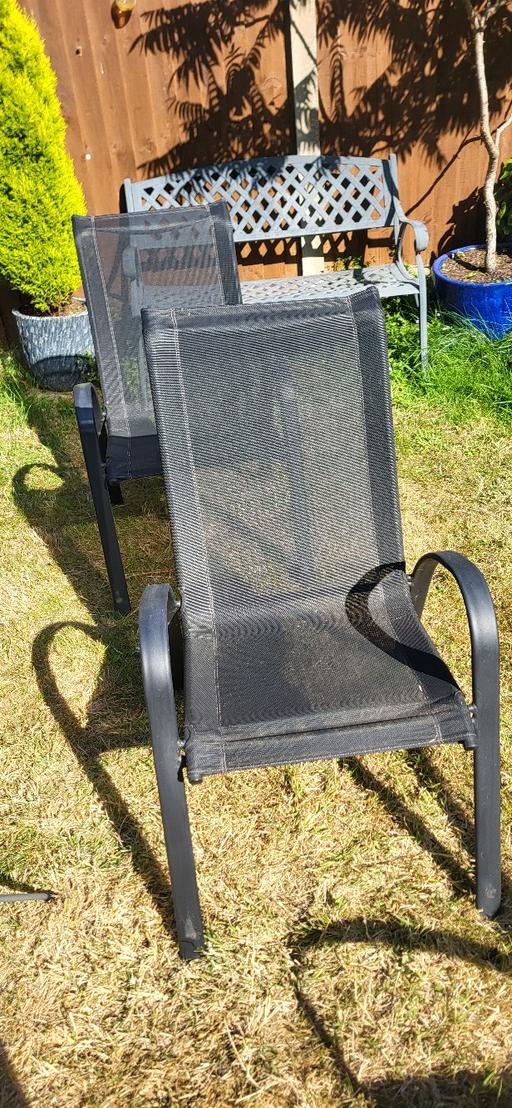  — Black garden chairs X 6