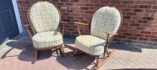  — 2 x Ercol Grandfather Rocking Chairs