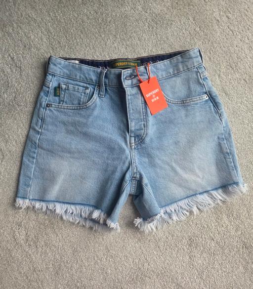  — New Superdry denim shorts size waist 27
