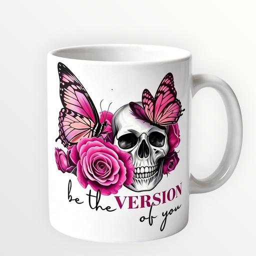  — New 11oz sublimation pink skull mug