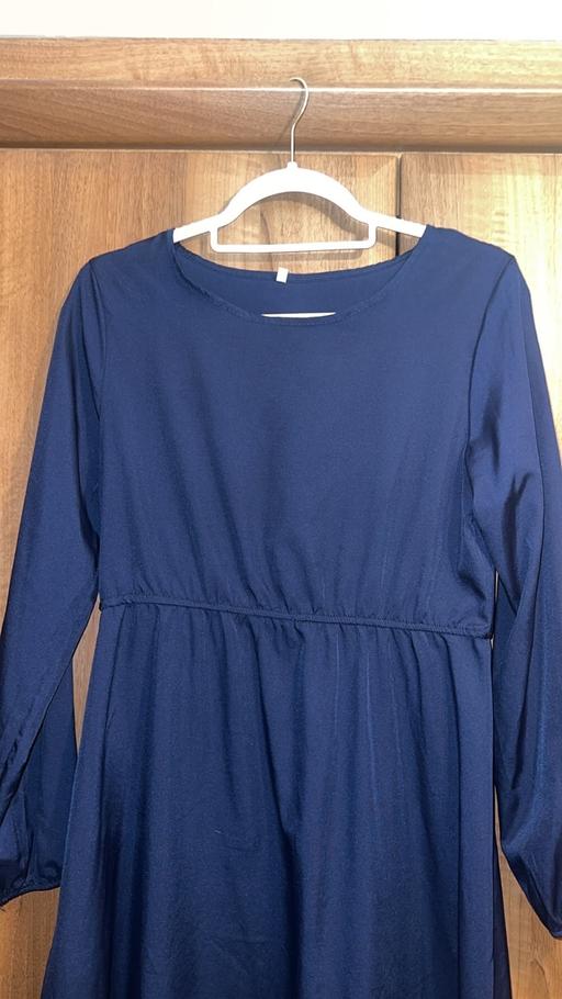  — Women’s navy blue ballgown style maxi dress