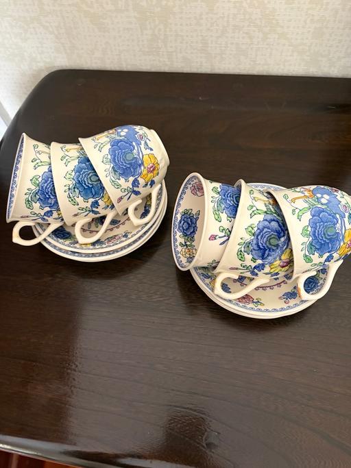  — Six Masons Ironstone cups and saucers