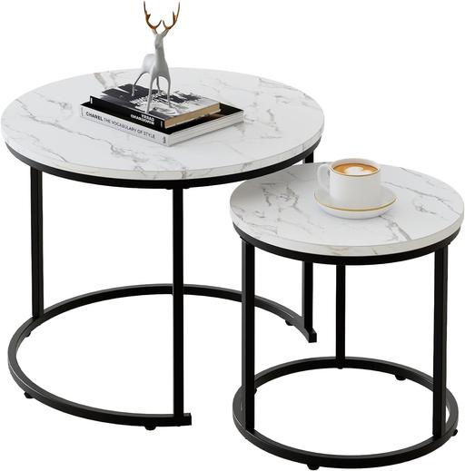  — Round Coffee Tables, Set of 2 End Table