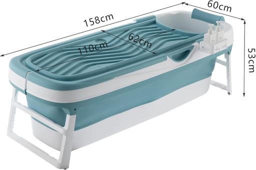  — Foldable Adult Bathtub Portable 158x62x52cm