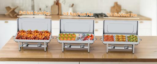  — 4 Pack 9QT Stainless Steel Chafing Dishes
