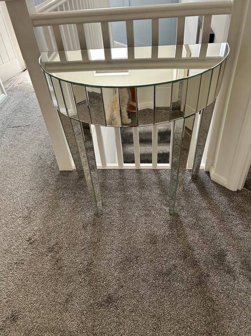  — Mirror Half Moon Table