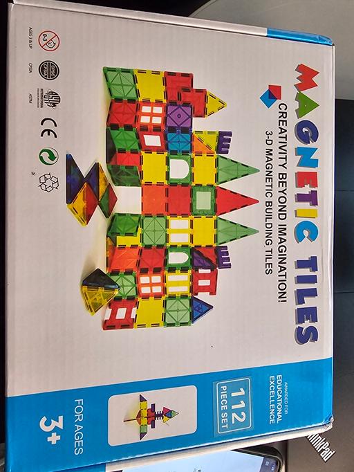  — magnetic tiles for kids 112 pieces