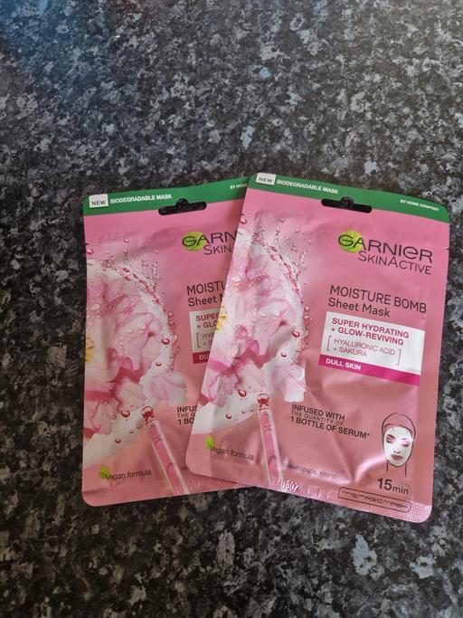  — Brand new garnier face masks x2