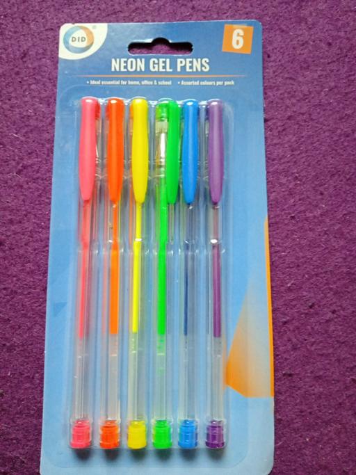 — new pack of 6 NEON GEL PENS