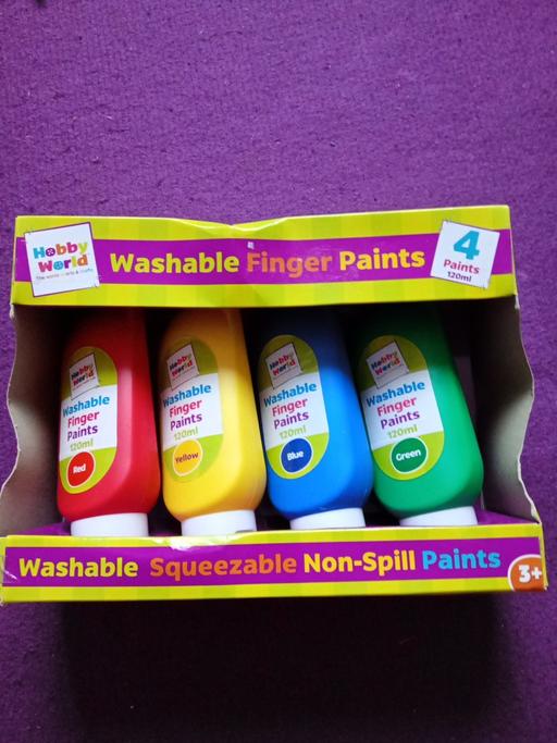  — new box of 4 washable finger paints