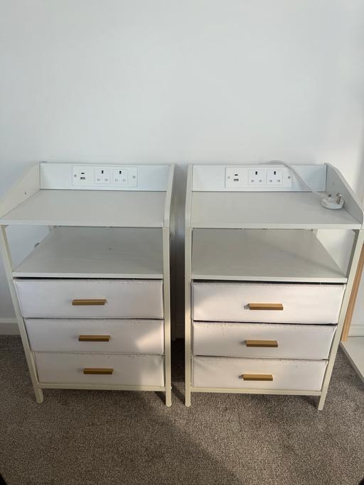  — White bed side table