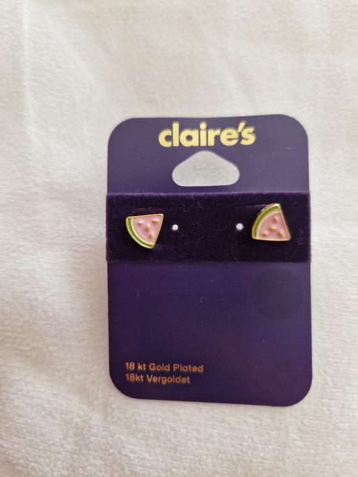  — bn gold plated watermelon earrings Claires