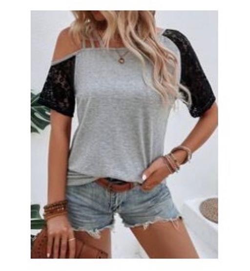  — Label Cut Out Fit 10,12,14 Cold Shoulder Top