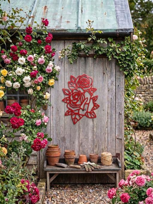 — Metal Red Rose decoration