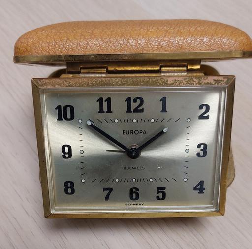  — Vintage Europa Germany Beige Travel Alarm Clo