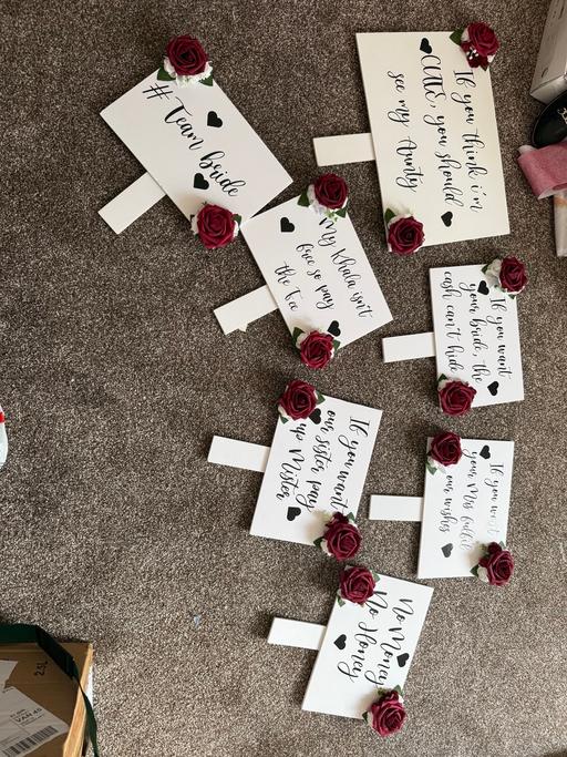  — Wedding grooms entrance gate signs
