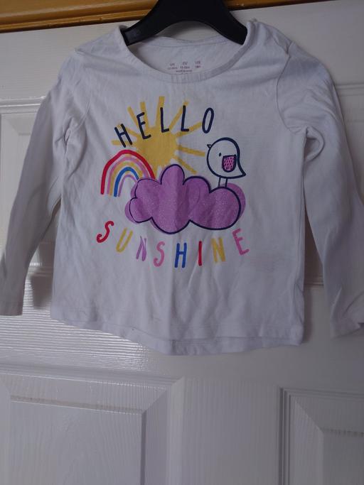  — Girls white long sleeve top size 12-18 months