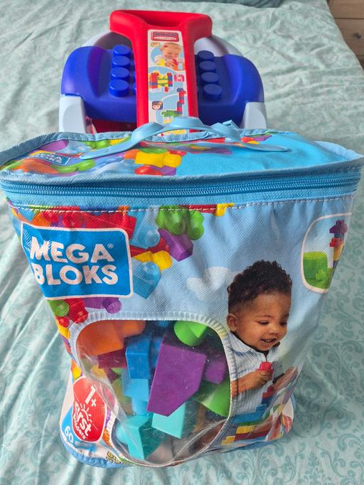  — Mega blocks in pull along trolley